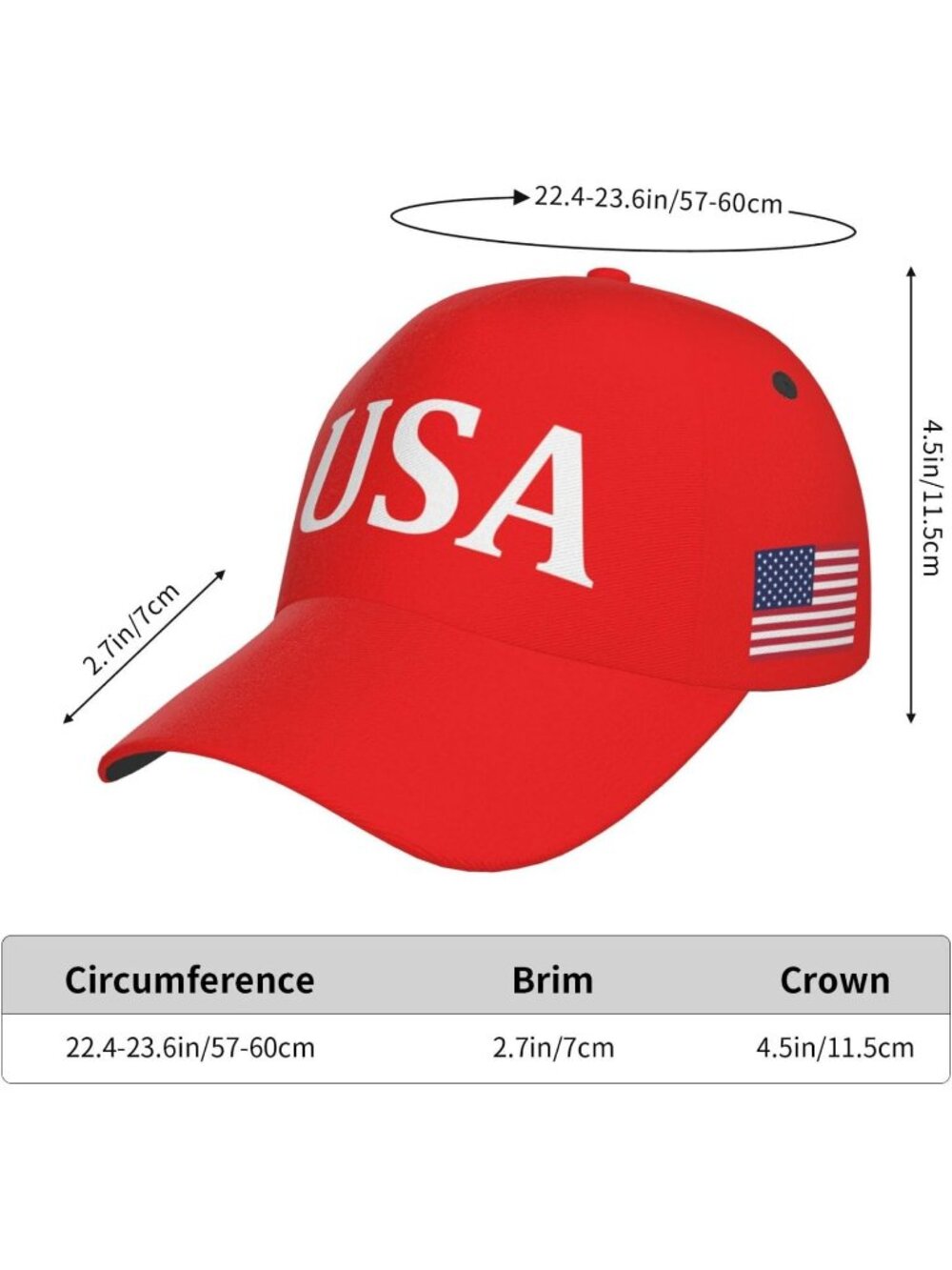 Unisex Halloween USA Red Hat Adjustable Sportswear Distressed Baseball Cap - Picture 3 of 7
